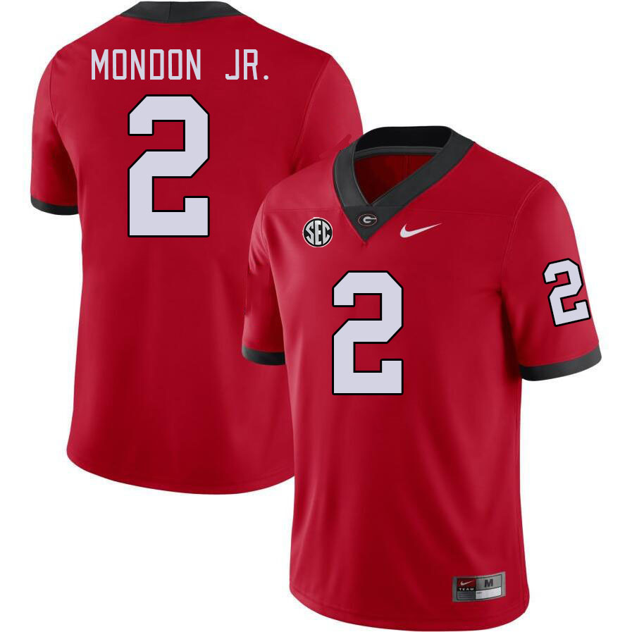 Georgia Bulldogs Men's Smael Mondon Jr. #2 Red Stitched College UGA Football Jersey 23JM014AF